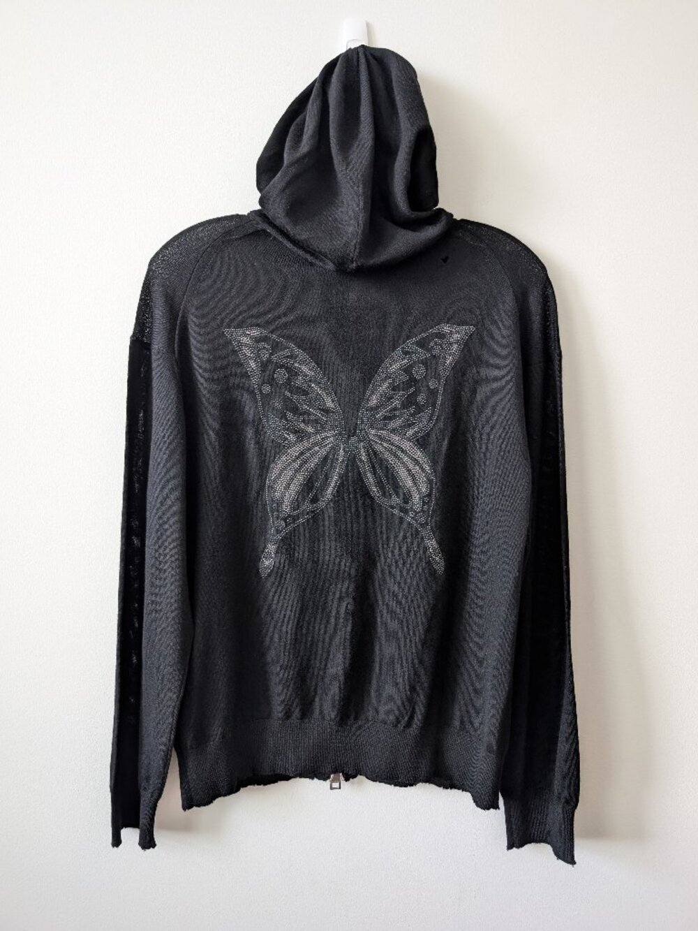 NWT ZADIG & VOLTAIRE Sixtine Bis Butterfly Merino Wool Zip Hoodie | Small
